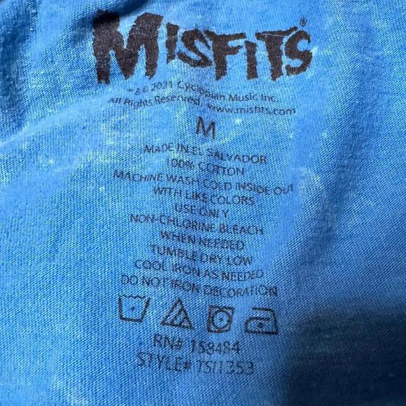 Misfits Official Squirm Mineral Wash Graphic T-Shirt Blue Men’s M - Picture 4 of 6